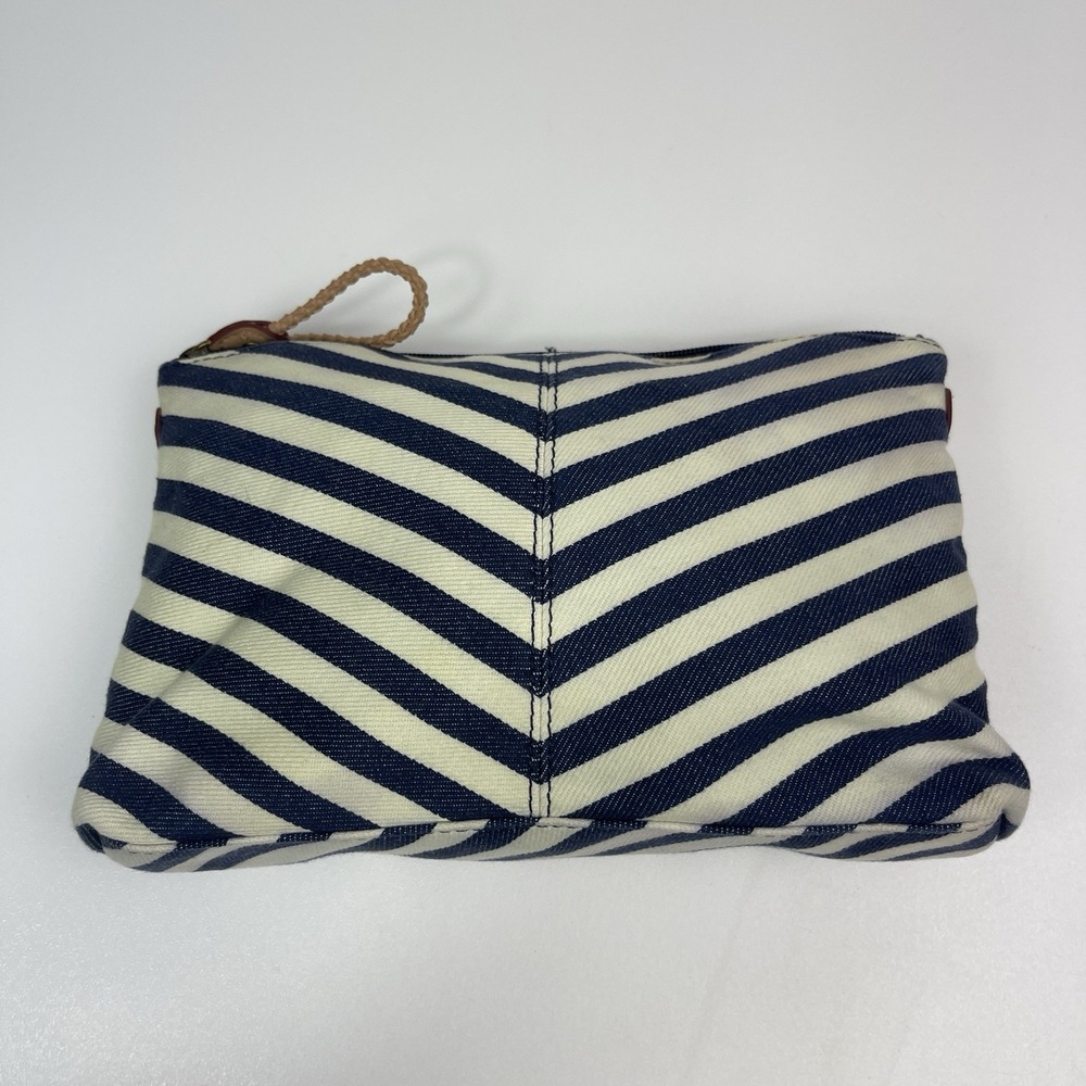 Tommy Hilfiger Cosmetic Makeup Zippered‎ Pouch Cloth Classic Stripes Vintage